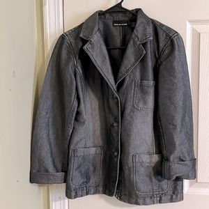 DKNY Jeans denim jeans blazer for women with side splits. Size M